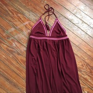 NWT•Express•Halter Maxi Embroidered Dress•L